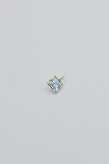 Square Topaz Charm, 14k