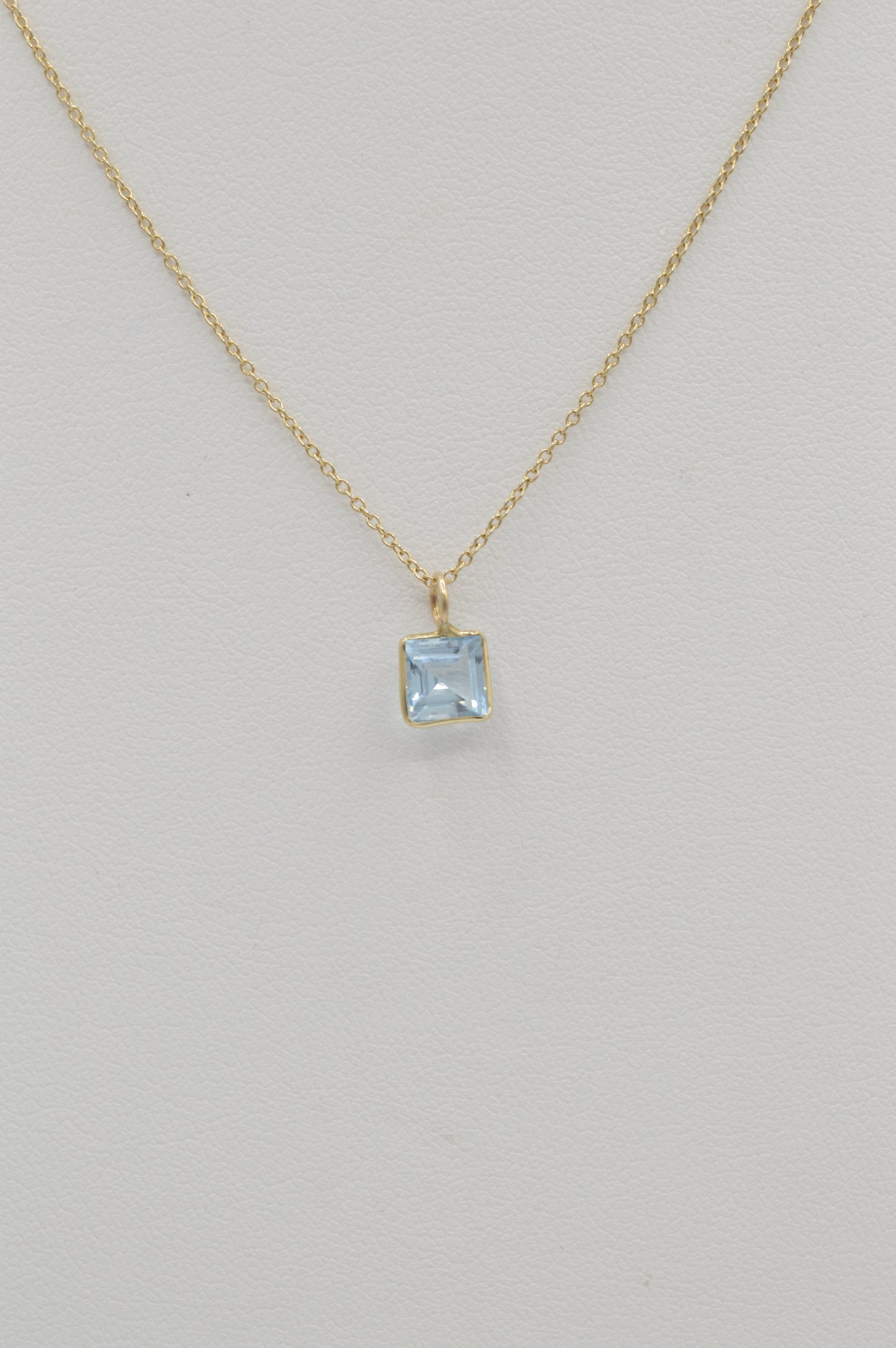 Square Topaz Charm, 14k