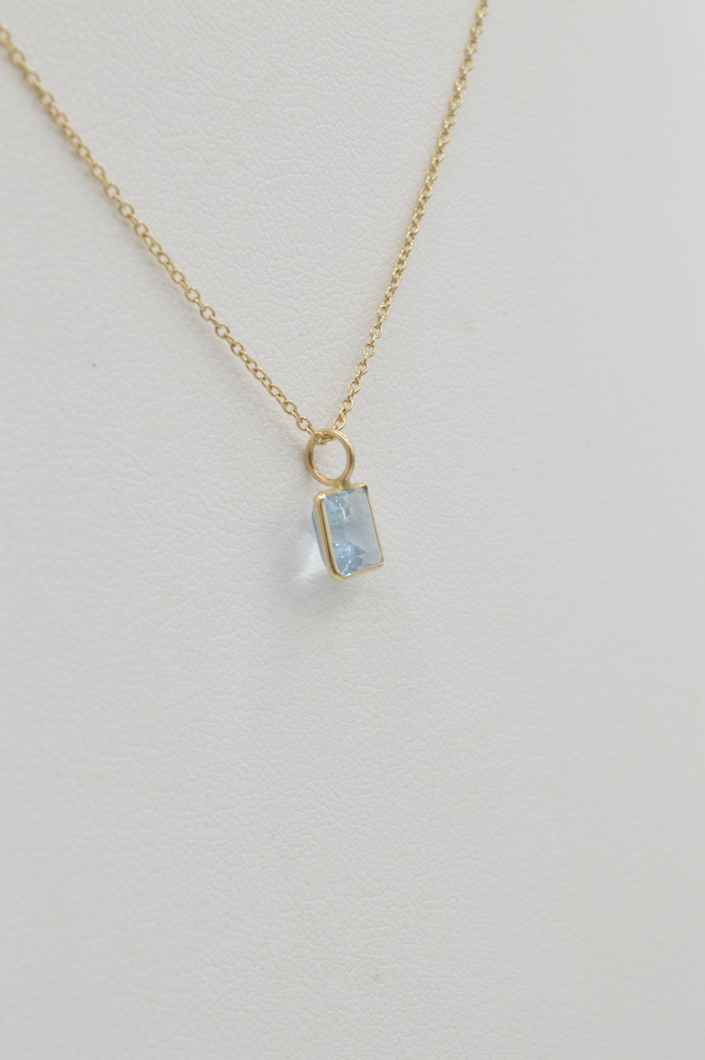 Square Topaz Charm, 14k