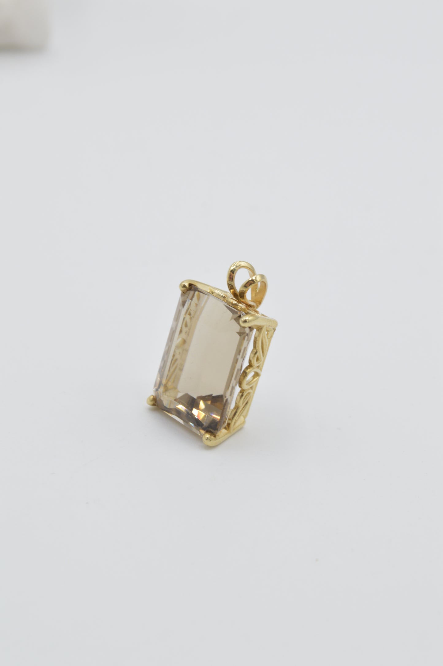 Smokey Topaz Pendant, 14k