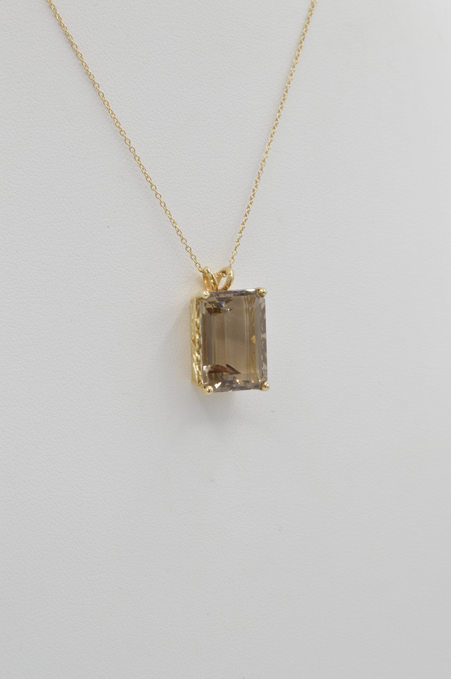 Smokey Topaz Pendant, 14k