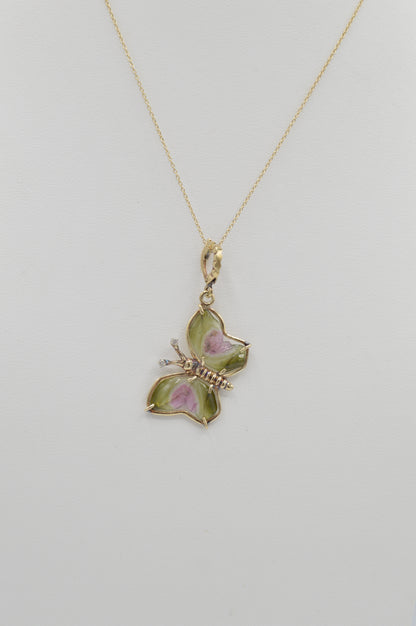 Tourmaline Butterfly, 14k