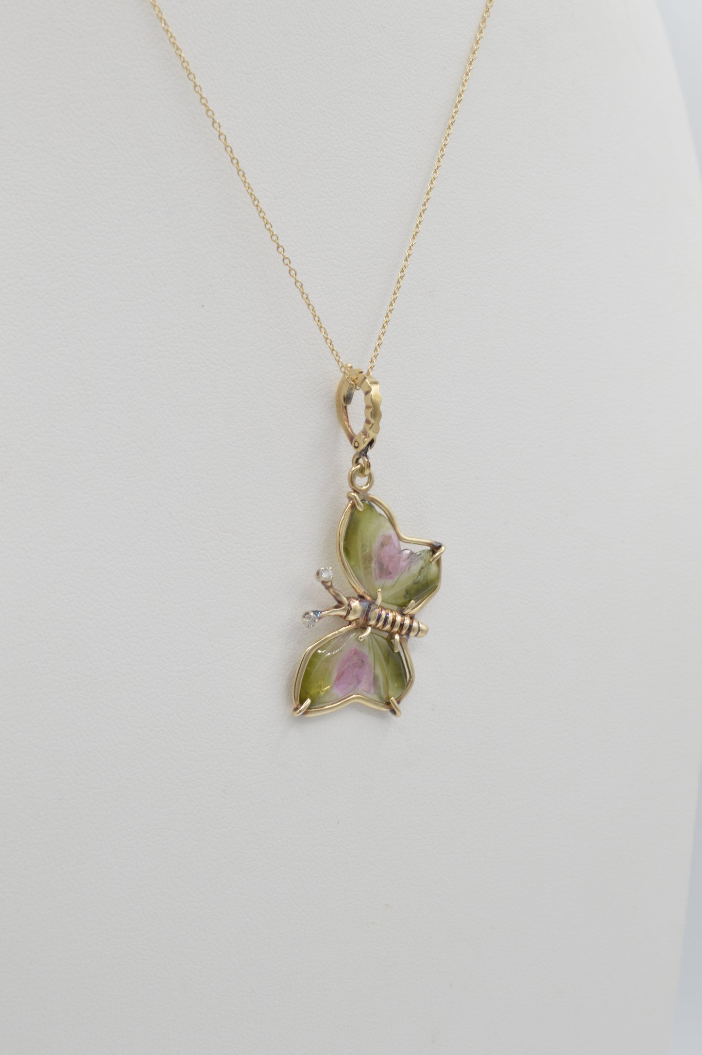 Tourmaline Butterfly, 14k