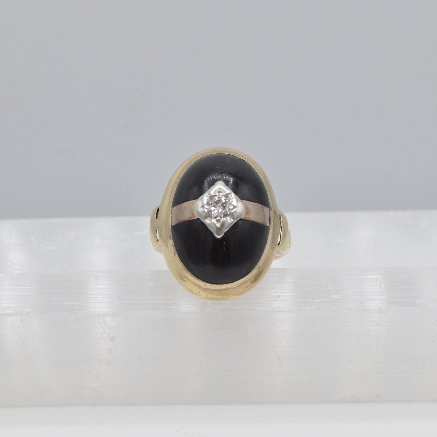 Onyx & Diamond Ring, 14k