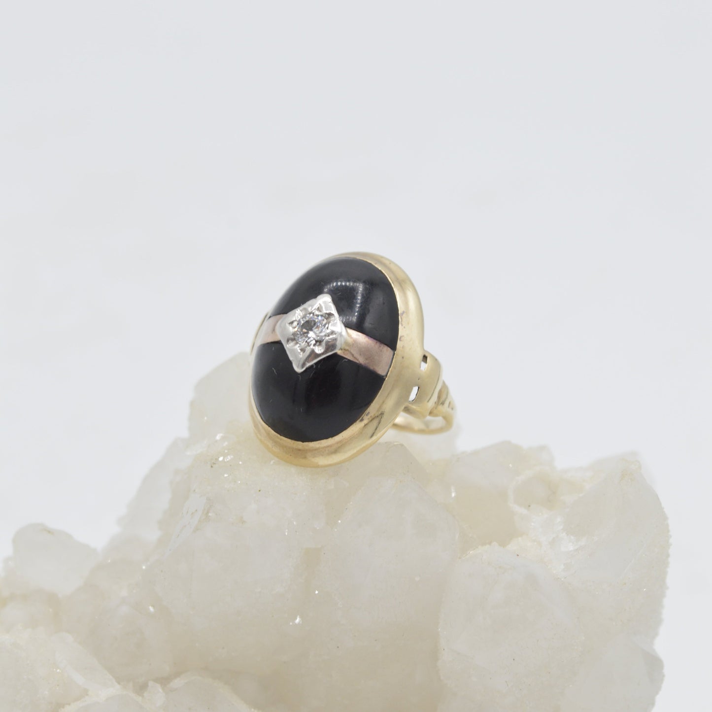 Onyx & Diamond Ring, 14k