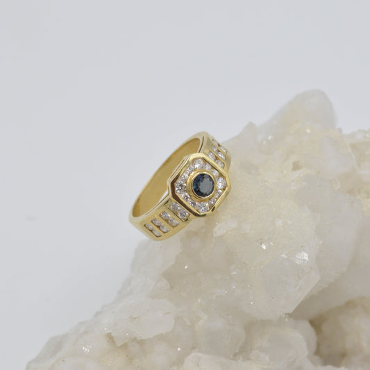 Deco Sapphire & Diamond Ring