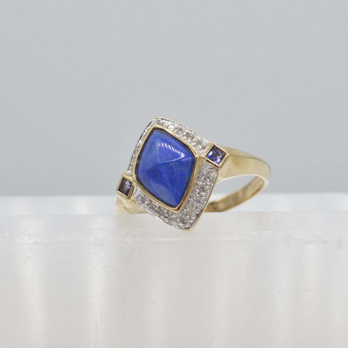 Amethyst & Lapis Ring