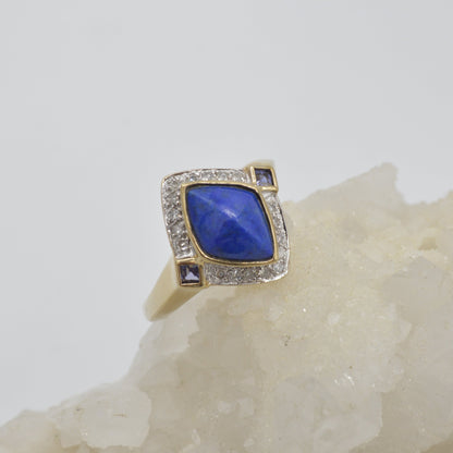 Amethyst & Lapis Ring