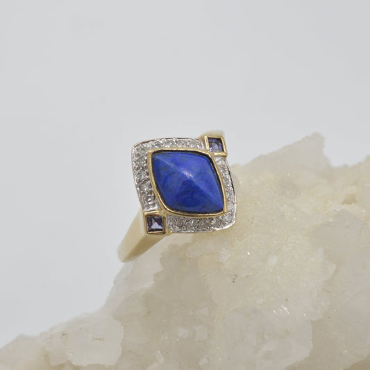 Amethyst & Lapis Ring