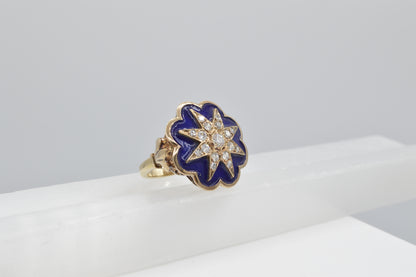 Enamel Diamond Star Ring