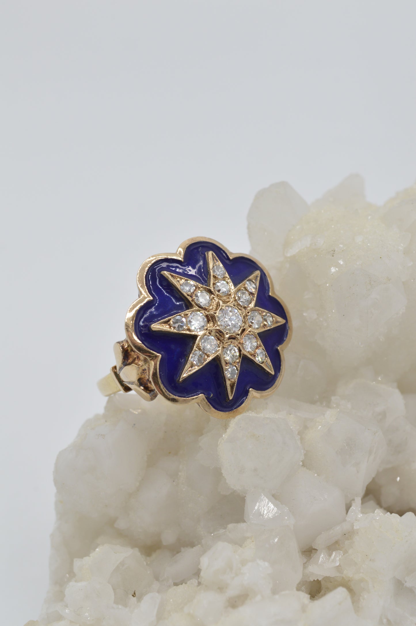 Enamel Diamond Star Ring