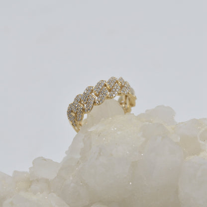 Cuban Diamond Ring, 14k