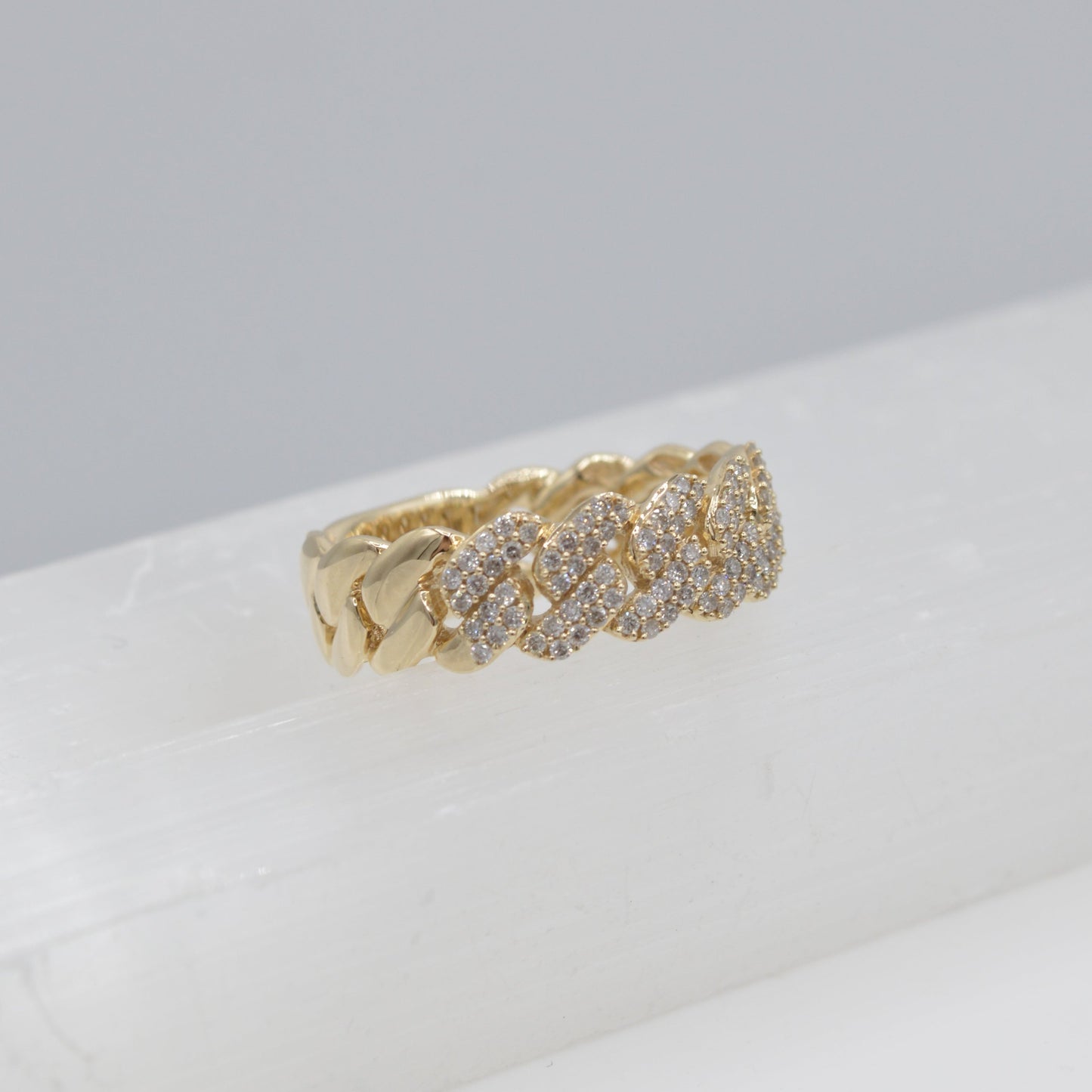 Cuban Diamond Ring, 14k