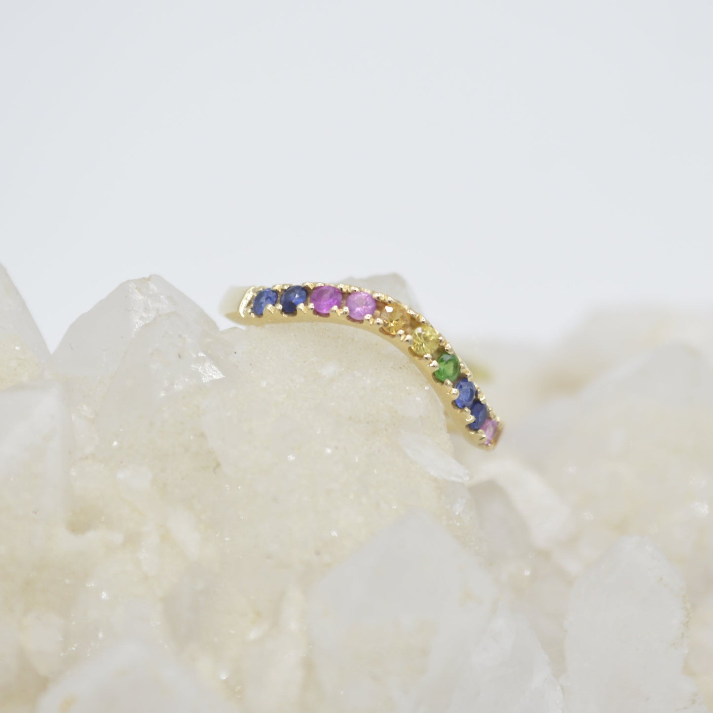 Rainbow Sapphire Wave Ring