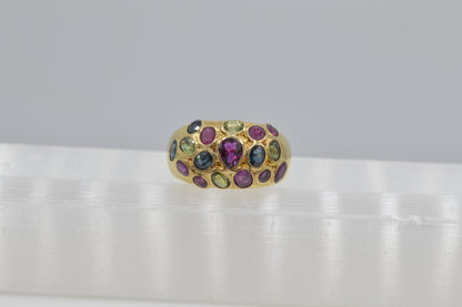 Rainbow Dome Ring, 22k