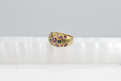 Rainbow Dome Ring, 22k