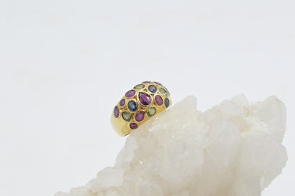 Rainbow Dome Ring, 22k