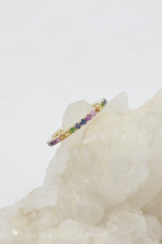 Rainbow Eternity Band, 14k