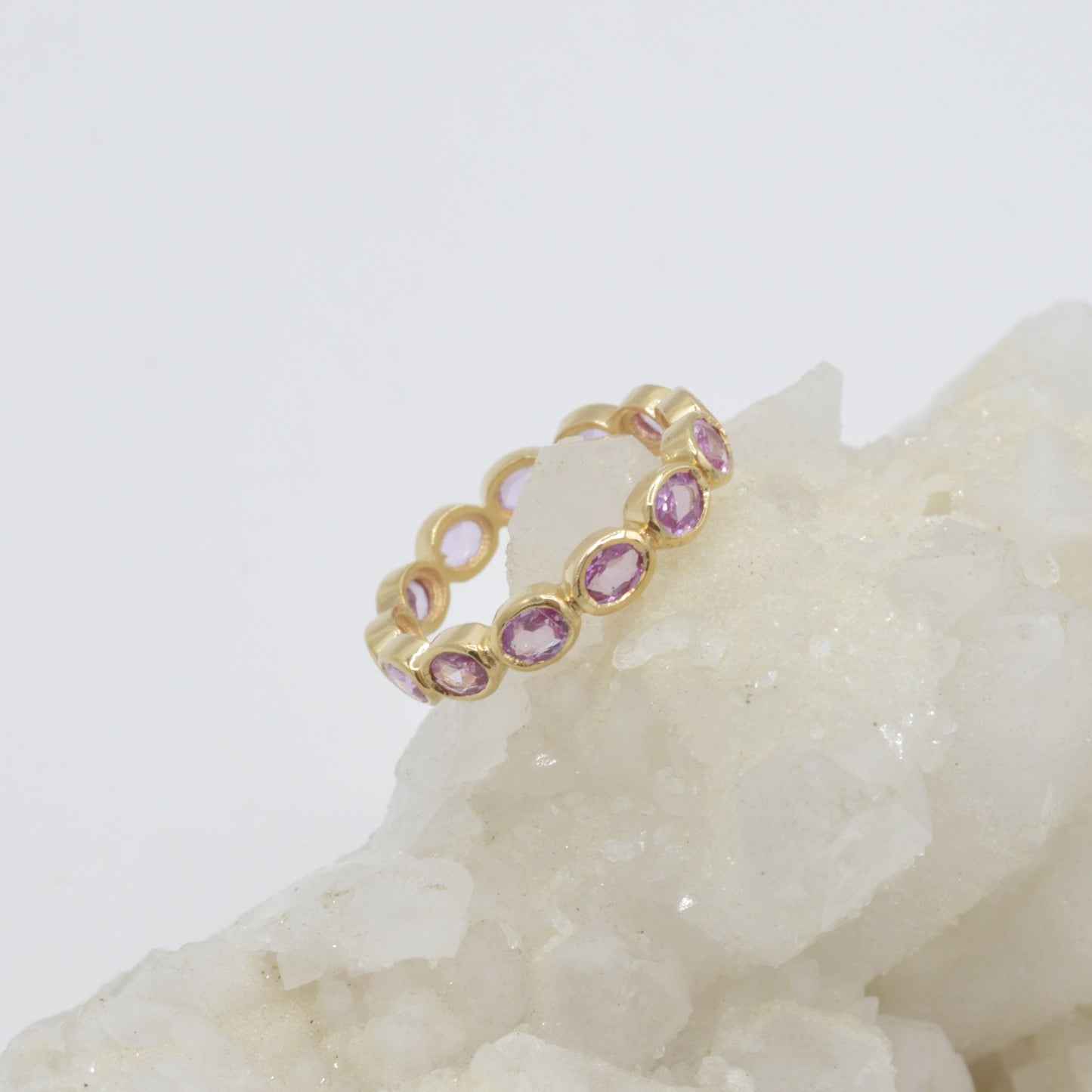 Pink Bezel Eternity Band, 18k