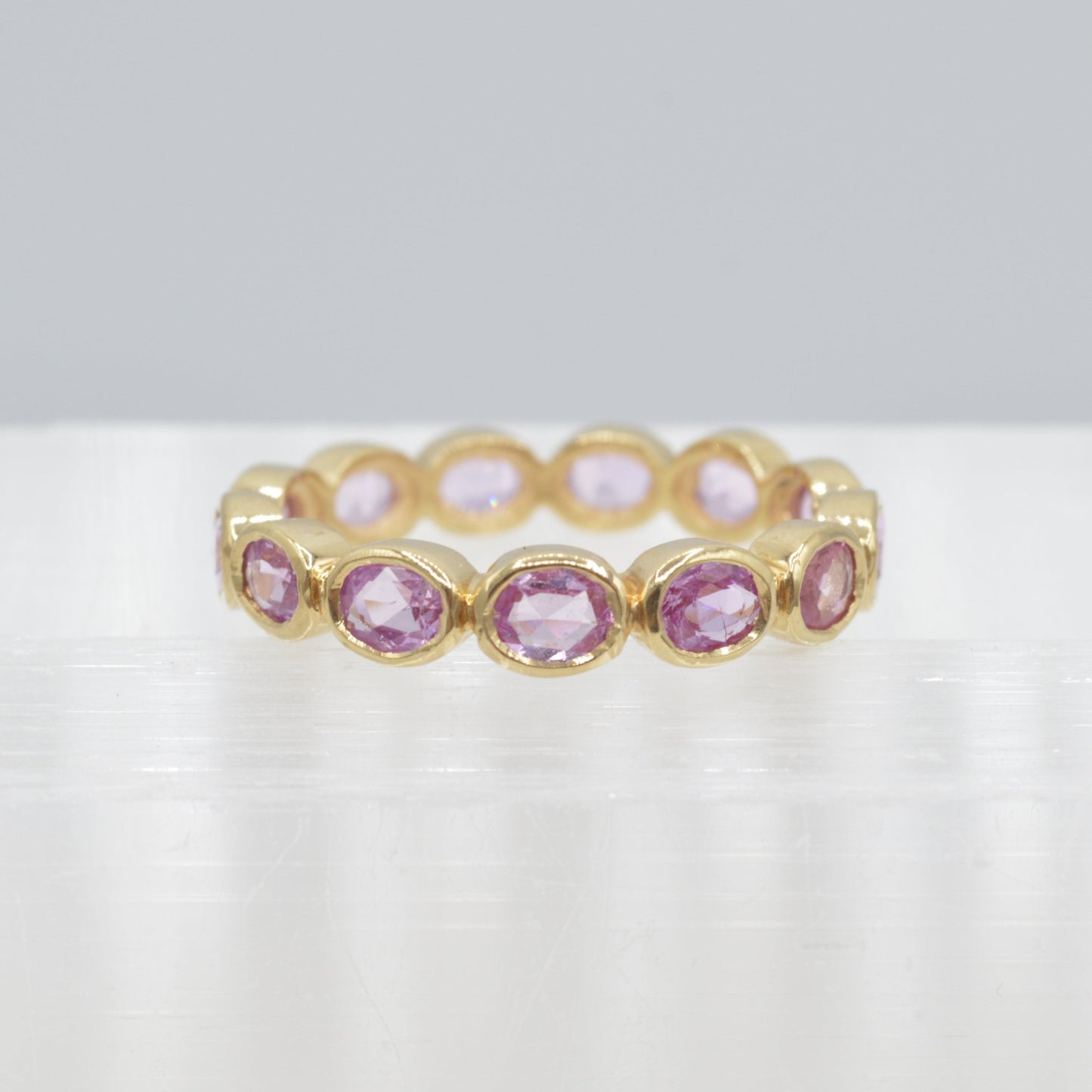 Pink Bezel Eternity Band, 18k