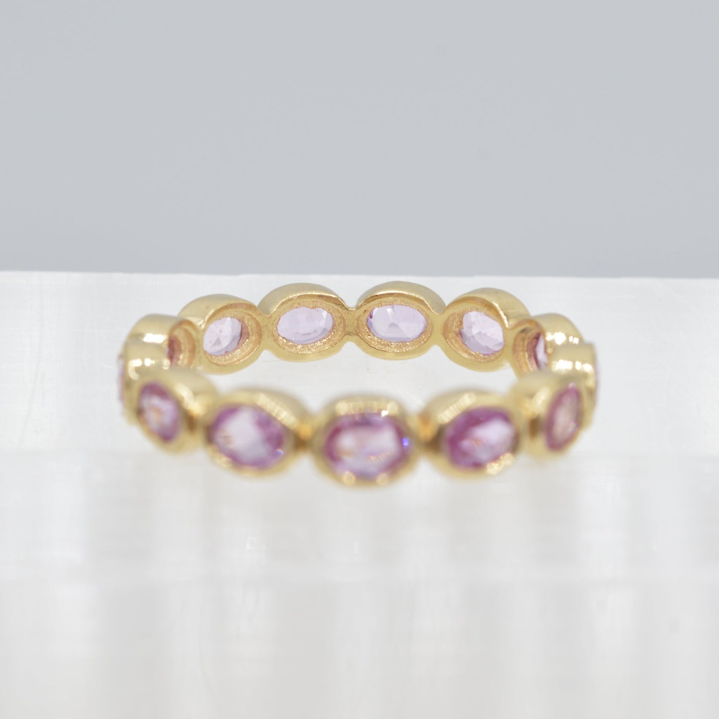 Pink Bezel Eternity Band, 18k