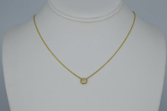 Square Bezeled-Diamond Necklace