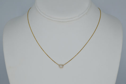 Bezeled-Diamond Necklace